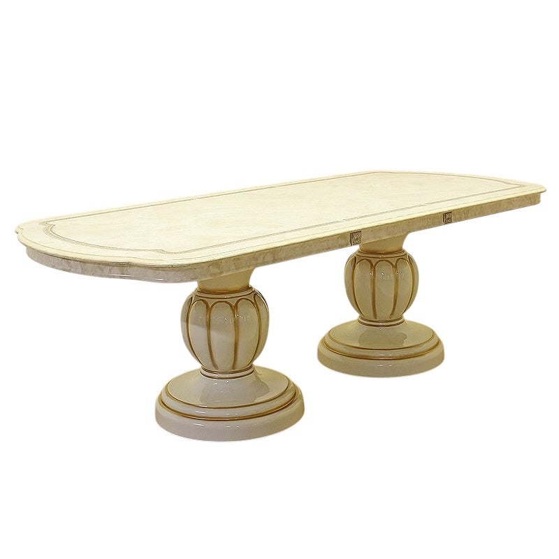 イタリア家具 LEONARD レオナルド ダイニング5点セット テーブル186 伸長式 白家具