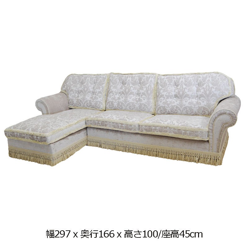 イタリア家具 SOFAシリーズ コーナーソファー 左角 おしゃれ 木製 アンティーク クラシック家具 ヨーロッパ家具