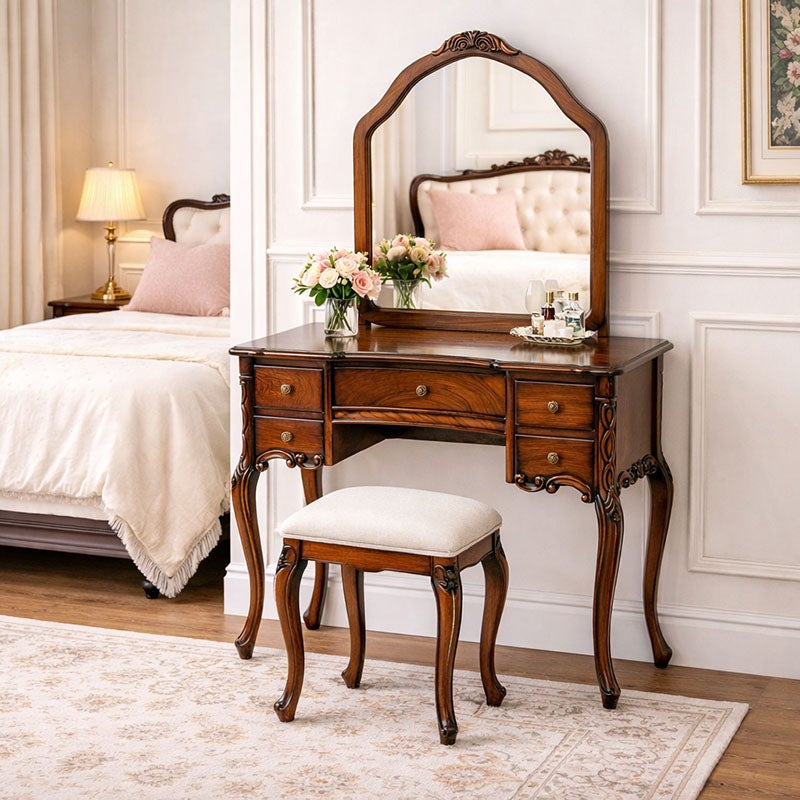 ドレッサー デスク 1面鏡 木製 Malina Cassili マリナカッシーリ マホガニー材 アンティーク家具 おしゃれ 家具