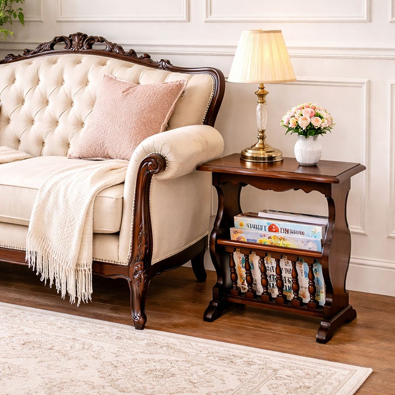 マガジンラック 木製 Malina Cassili マリナカッシーリ マホガニー材 アンティーク家具 おしゃれ 家具