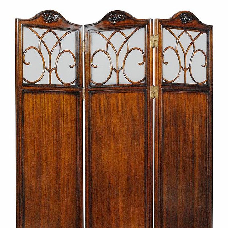 3連スクリーン アンティーク マホガニー材 アンティーク家具 おしゃれ 家具