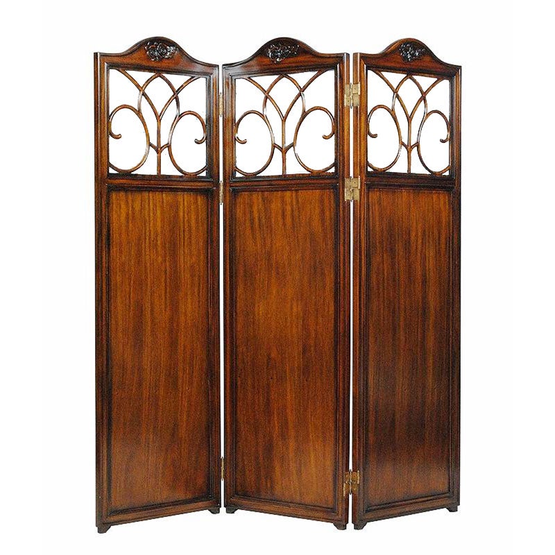 3連スクリーン アンティーク マホガニー材 アンティーク家具 おしゃれ 家具