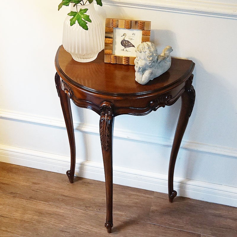 コンソールテーブル アンティーク 幅50 半円 Sサイズ マホガニー家具 猫脚 コンソールテーブル 玄関 花台