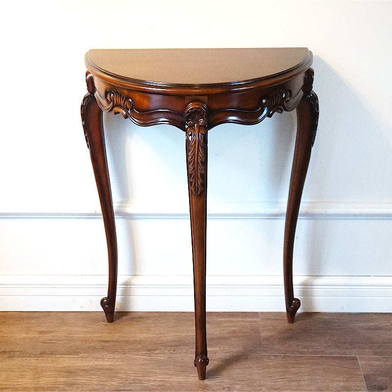 コンソールテーブル アンティーク 幅50 半円 Sサイズ マホガニー家具 猫脚 コンソールテーブル 玄関 花台