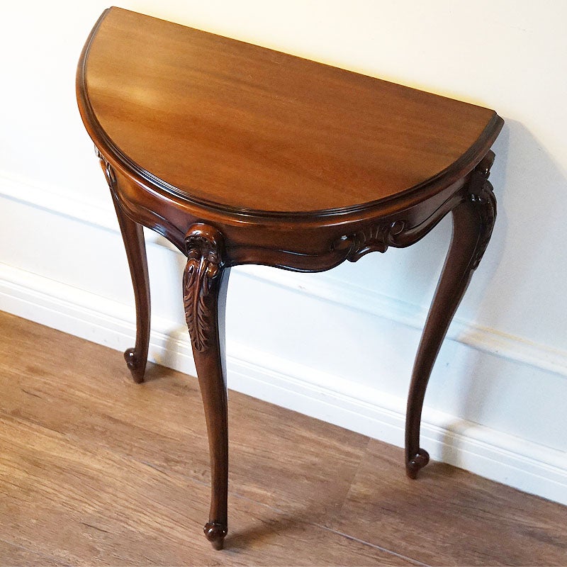 コンソールテーブル アンティーク 幅50 半円 Sサイズ マホガニー家具 猫脚 コンソールテーブル 玄関 花台