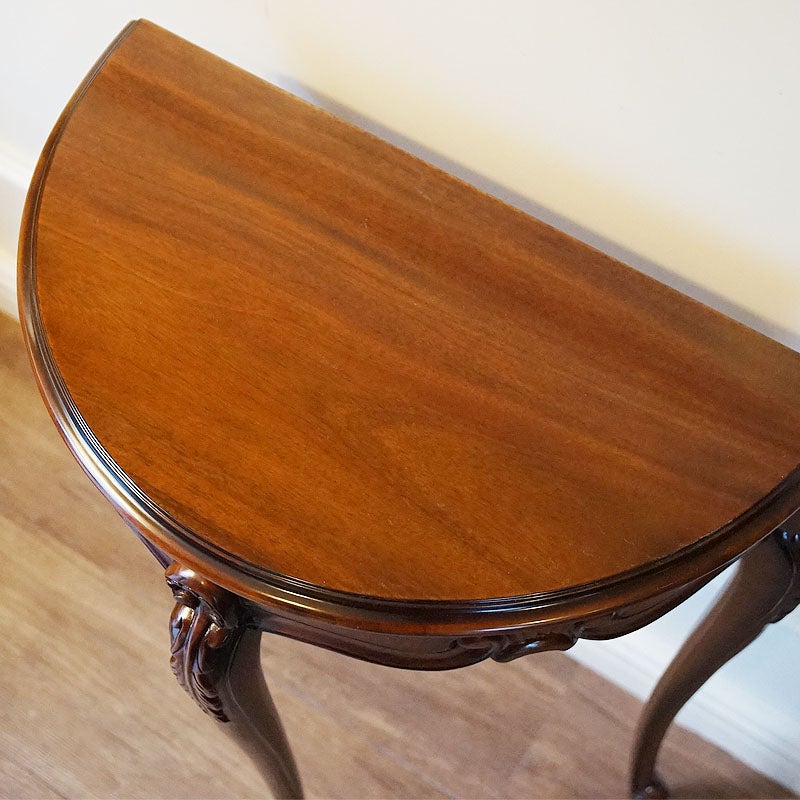 コンソールテーブル アンティーク 幅50 半円 Sサイズ マホガニー家具 猫脚 コンソールテーブル 玄関 花台