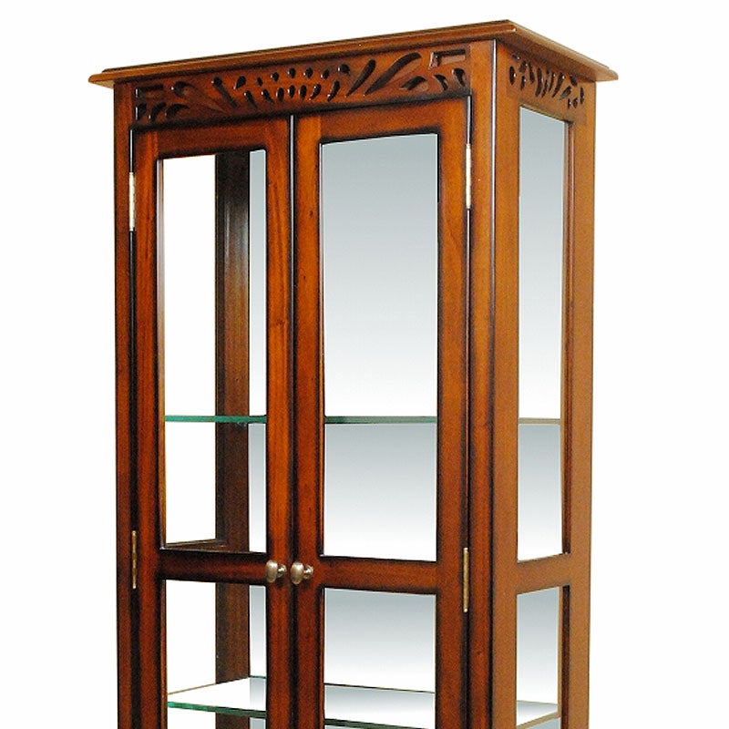 ショーケース 木製 アンティーク 飾り棚 ガラス 60 マホガニー材 アンティーク家具 おしゃれ 家具