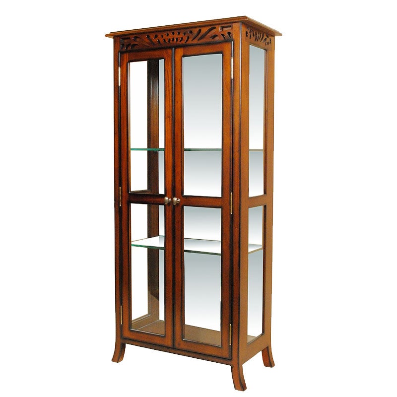 ショーケース 木製 アンティーク 飾り棚 ガラス 60 マホガニー材 アンティーク家具 おしゃれ 家具