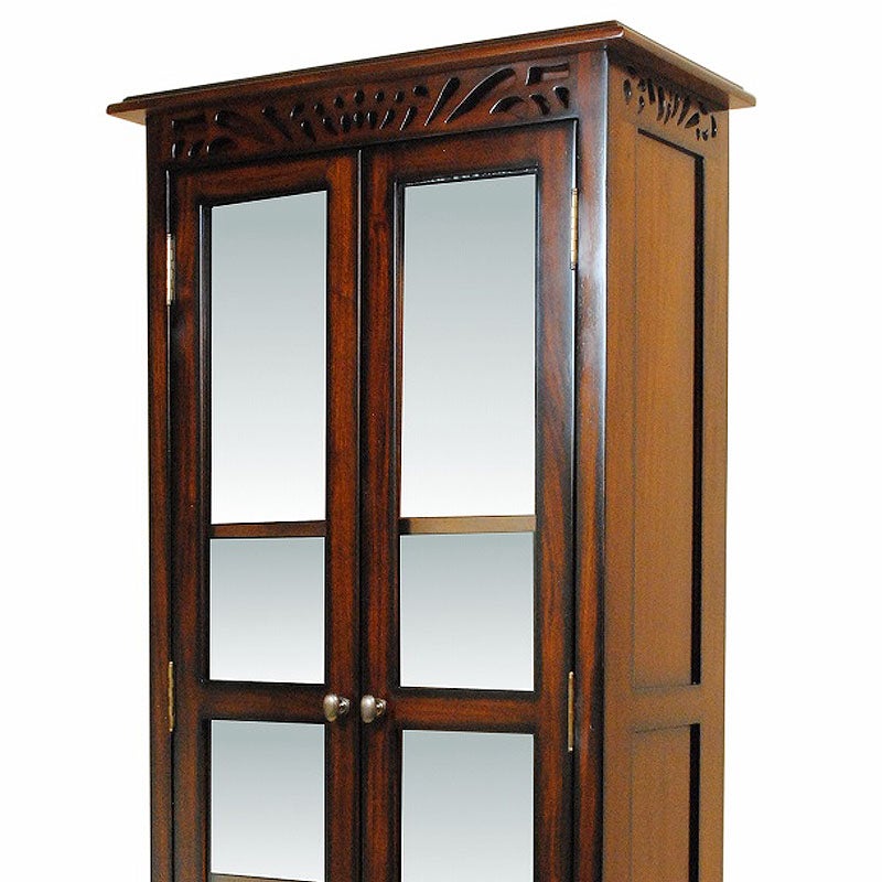 ブックケース 木製 アンティーク 本棚 扉付 60cm マホガニー材 アンティーク家具 おしゃれ 家具