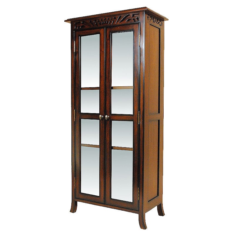 ブックケース 木製 アンティーク 本棚 扉付 60cm マホガニー材 アンティーク家具 おしゃれ 家具