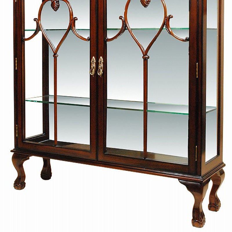 ショーケース アンティーク 木製 飾り棚 ガラス棚 扉付き マホガニー材 アンティーク家具 おしゃれ 家具