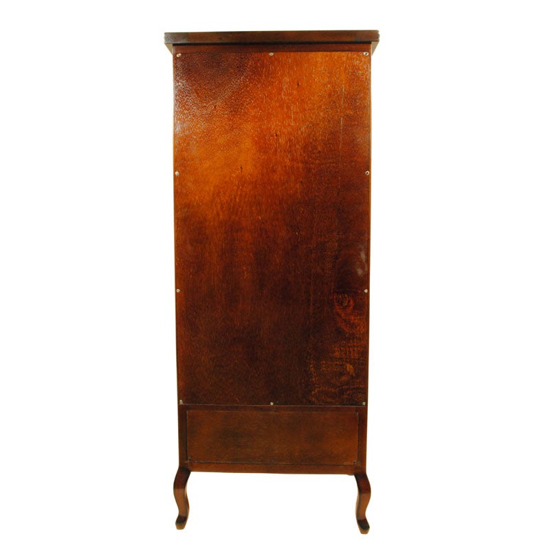 ショーケース アンティーク 木製 飾り棚 3面ガラス 扉付き マホガニー材 アンティーク家具 おしゃれ 家具