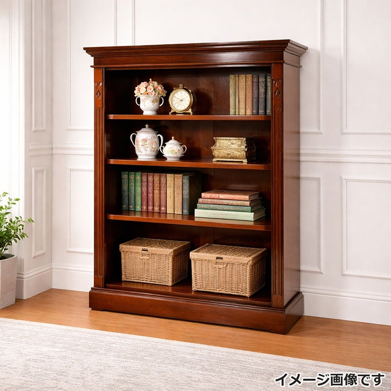 オープンシェルフ アンティーク 木製 本棚 90cm マホガニー材 アンティーク家具 おしゃれ 家具