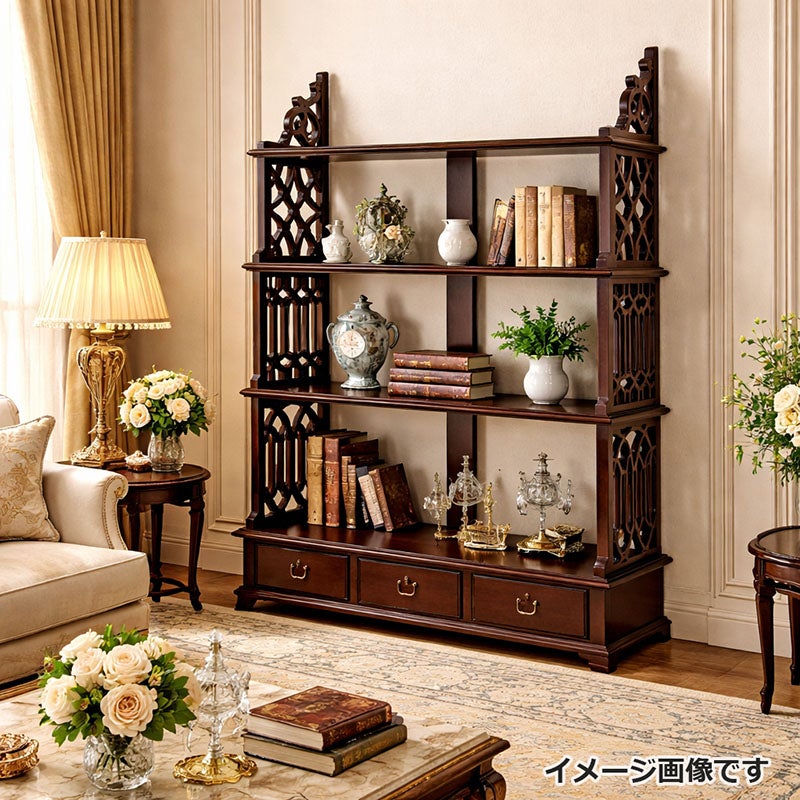 オープンシェルフ アンティーク 木製 本棚 86cm オープンラック マホガニー材 アンティーク家具 おしゃれ 家具