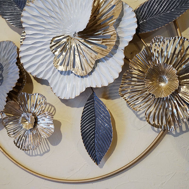 壁掛け レリーフ 壁飾り 花束 花ブーケ インテリア雑貨 飾り アイアン 横・縦兼用 ウォールデコ 輸入雑貨 壁飾り