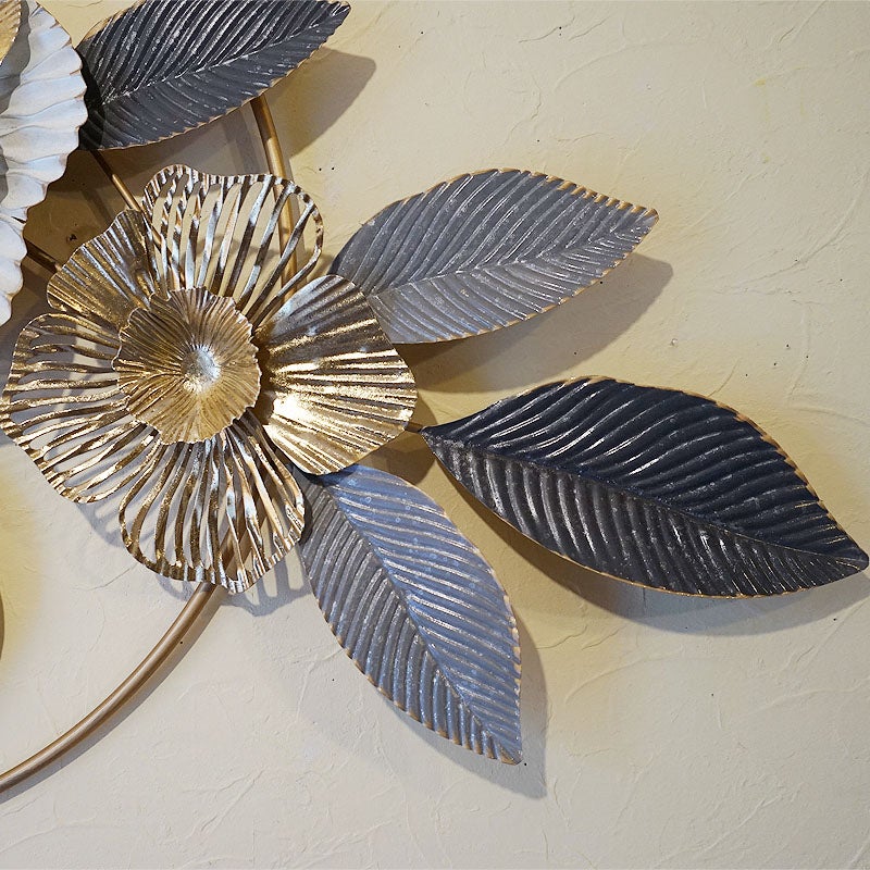 壁掛け レリーフ 壁飾り 花束 花ブーケ インテリア雑貨 飾り アイアン 横・縦兼用 ウォールデコ 輸入雑貨 壁飾り