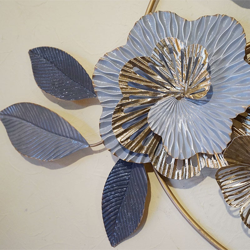 壁掛け レリーフ 壁飾り 花束 花ブーケ インテリア雑貨 飾り アイアン 横・縦兼用 ウォールデコ 輸入雑貨 壁飾り