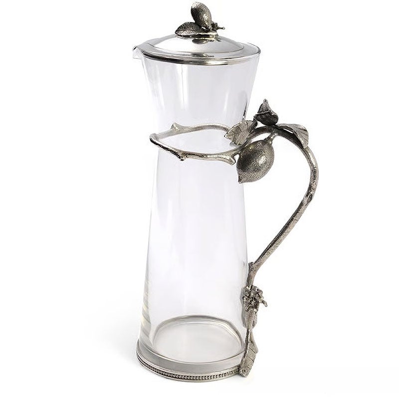 テーブルウェア AJ ピューター製 グラスピッチャー ロング レモン （フタ付き） 観葉植物 ガラス＆ピューター 錫 スズ