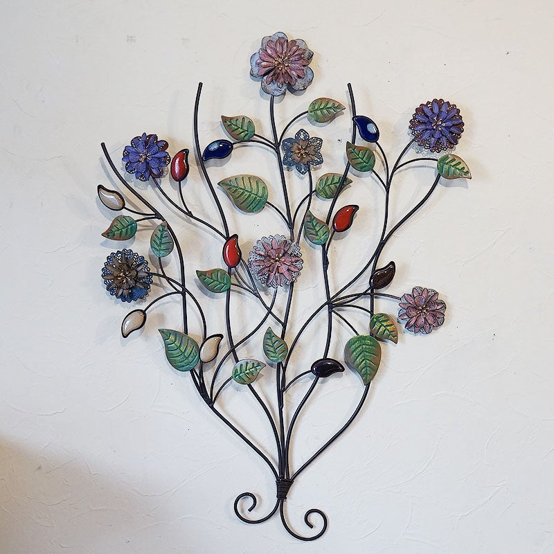 壁飾り アイアン 壁掛け インテリア雑貨 花 フラワー ウォールデコ 飾り アイアン 輸入雑貨