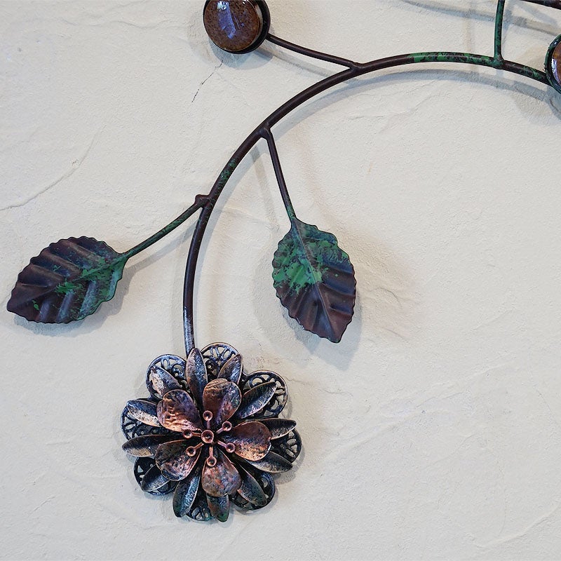 壁飾り アイアン 壁掛け インテリア雑貨 花 フラワーベース 花瓶 ウォールデコ 飾り アイアン 輸入雑貨