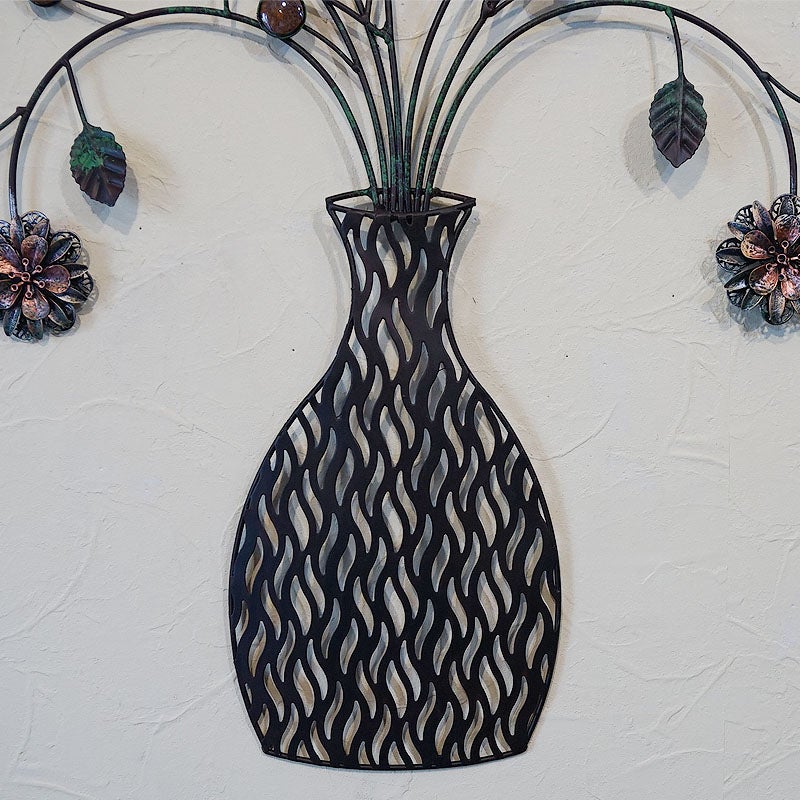 壁飾り アイアン 壁掛け インテリア雑貨 花 フラワーベース 花瓶 ウォールデコ 飾り アイアン 輸入雑貨