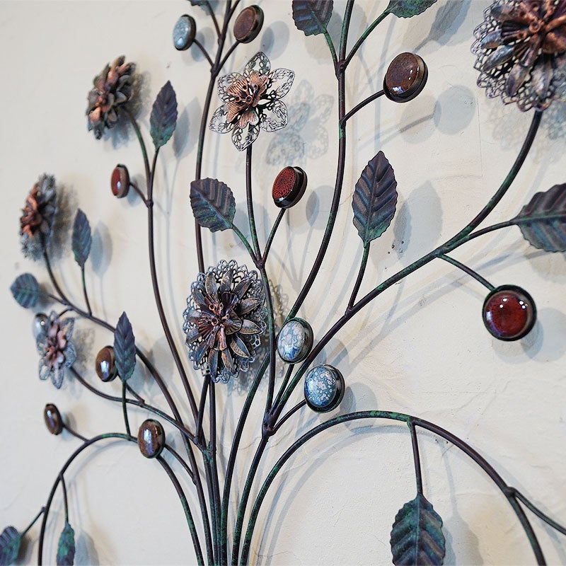 壁飾り アイアン 壁掛け インテリア雑貨 花 フラワーベース 花瓶 ウォールデコ 飾り アイアン 輸入雑貨