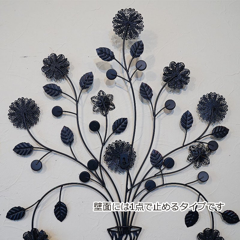 壁飾り アイアン 壁掛け インテリア雑貨 花 フラワーベース 花瓶 ウォールデコ 飾り アイアン 輸入雑貨