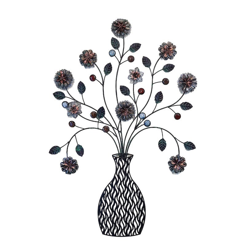 壁飾り アイアン 壁掛け インテリア雑貨 花 フラワーベース 花瓶 ウォールデコ 飾り アイアン 輸入雑貨