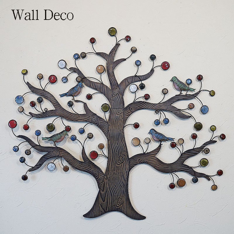 壁飾り アイアン 壁掛け インテリア雑貨 バード＆ツリー 鳥＆木 ウォールデコ 飾り アイアン 輸入雑貨