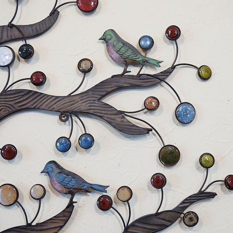 壁飾り アイアン 壁掛け インテリア雑貨 バード＆ツリー 鳥＆木 ウォールデコ 飾り アイアン 輸入雑貨