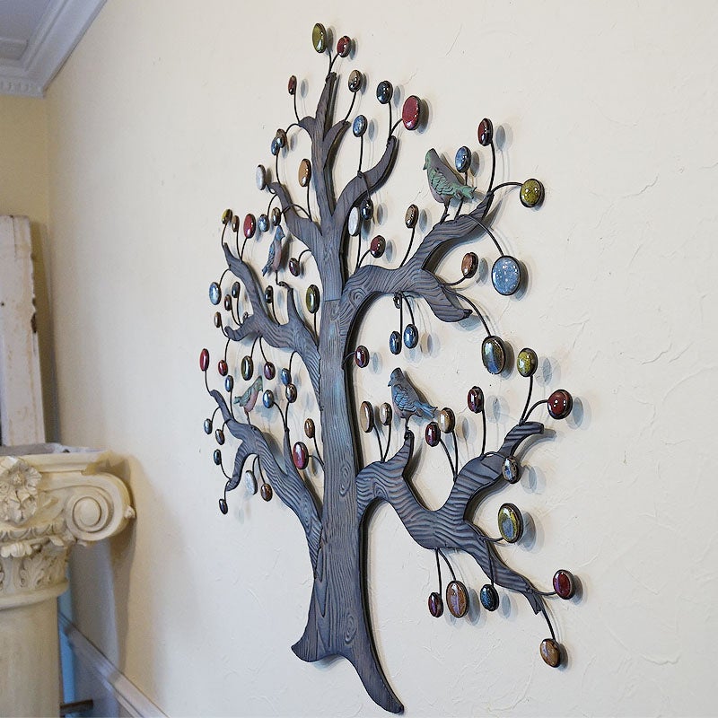 壁飾り アイアン 壁掛け インテリア雑貨 バード＆ツリー 鳥＆木 ウォールデコ 飾り アイアン 輸入雑貨