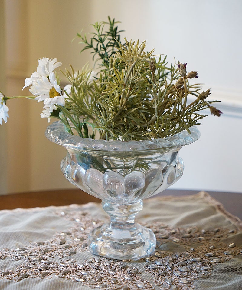 鉢カバー ガラス クリア プランターカバー アンティーク風 ハンドメイド フラワーベース ガーデニング ガラス プランター ガラス 花瓶