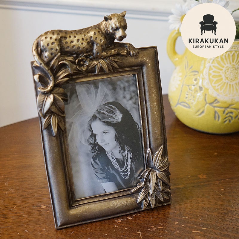 フォトフレーム L判 レオパード ゴールド 写真立て おしゃれ 雑貨 PhotoFrame インテリア雑貨