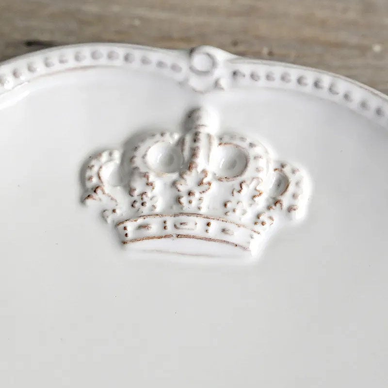 Crown クラウン ラウンドプレート M ホワイト プレート皿 陶器製 皿 プレート 食洗機可・電子レンジ可・オーブン不可 おしゃれ