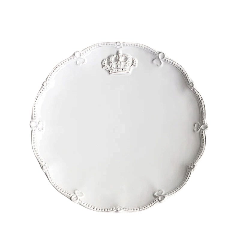 Crown クラウン ラウンドプレート M ホワイト プレート皿 陶器製 皿 プレート 食洗機可・電子レンジ可・オーブン不可 おしゃれ