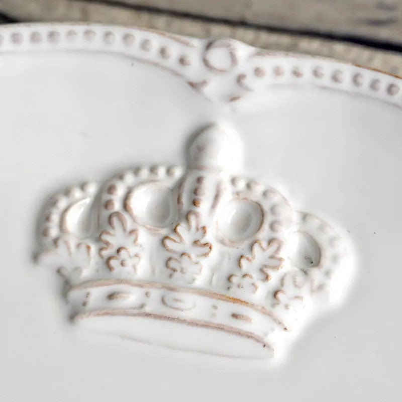 Crown クラウン ラウンドプレート L ホワイト プレート皿 陶器製 皿 プレート 食洗機可・電子レンジ可・オーブン不可 おしゃれ