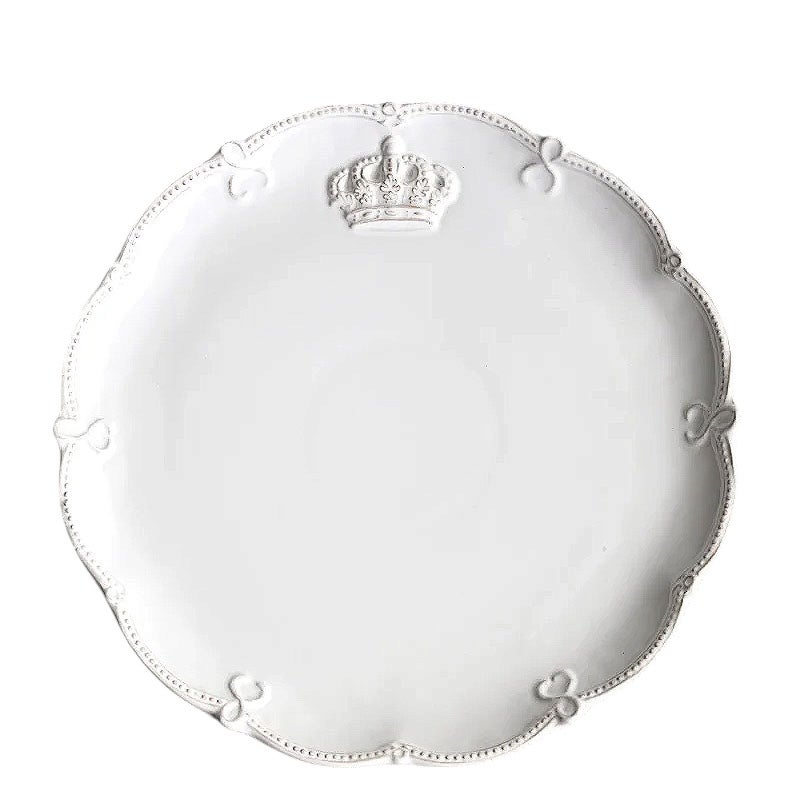 Crown クラウン ラウンドプレート L ホワイト プレート皿 陶器製 皿 プレート 食洗機可・電子レンジ可・オーブン不可 おしゃれ