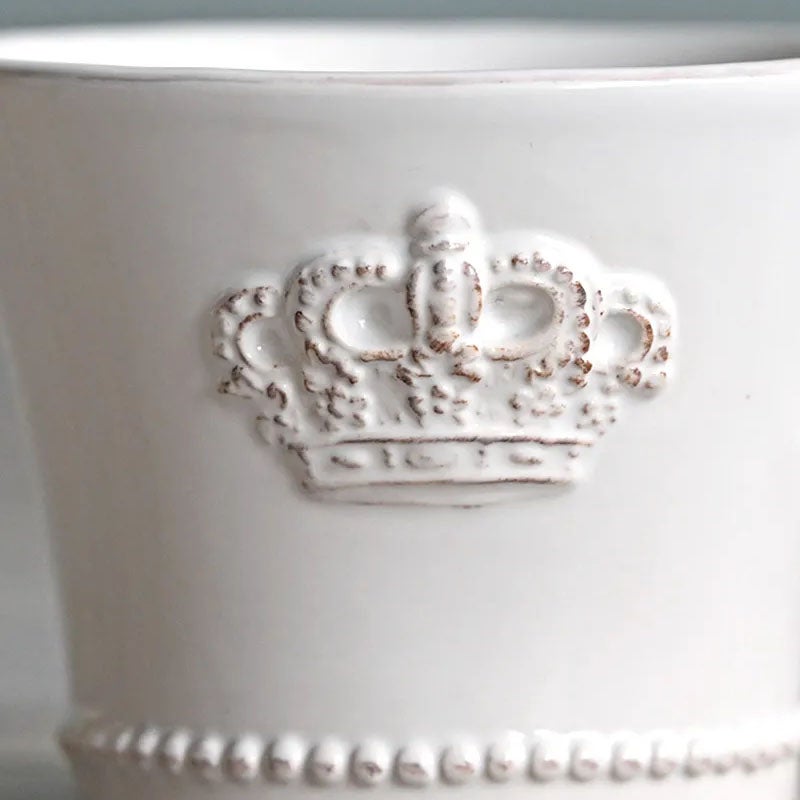 Crown クラウン ティーカップ ホワイト プレート皿 陶器製 皿 プレート 食洗機可・電子レンジ可・オーブン不可 おしゃれ