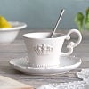 Crown クラウン ティーカップ ホワイト プレート皿 陶器製 皿 プレート 食洗機可・電子レンジ可・オーブン不可 おしゃれ