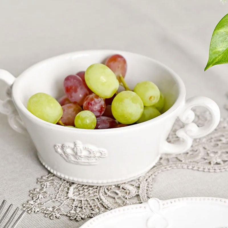 Crown クラウン スープカップ ホワイト プレート皿 陶器製 皿 プレート 食洗機可・電子レンジ可・オーブン不可 おしゃれ