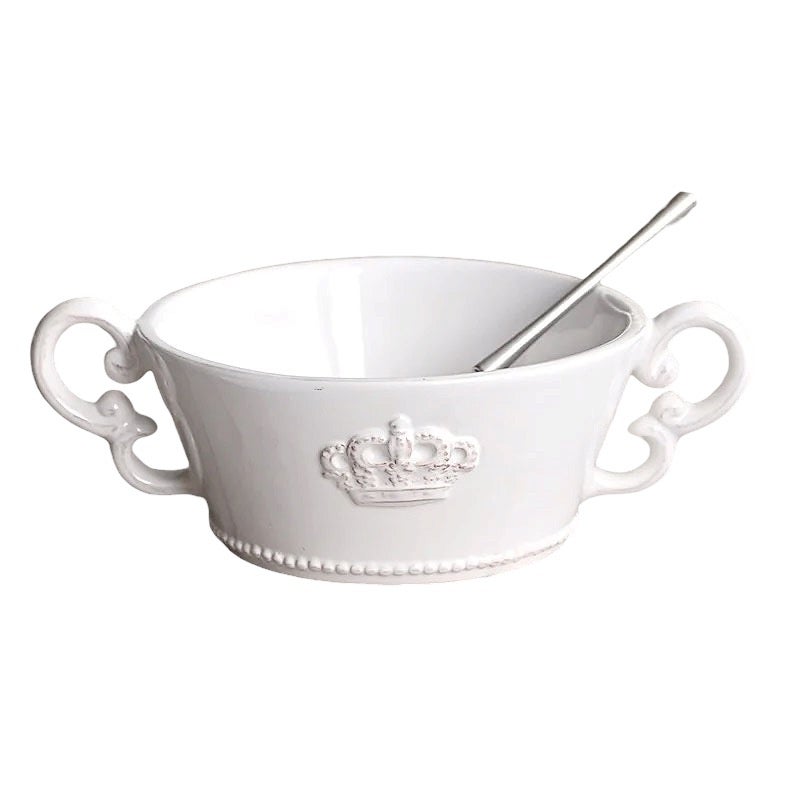 Crown クラウン スープカップ ホワイト プレート皿 陶器製 皿 プレート 食洗機可・電子レンジ可・オーブン不可 おしゃれ