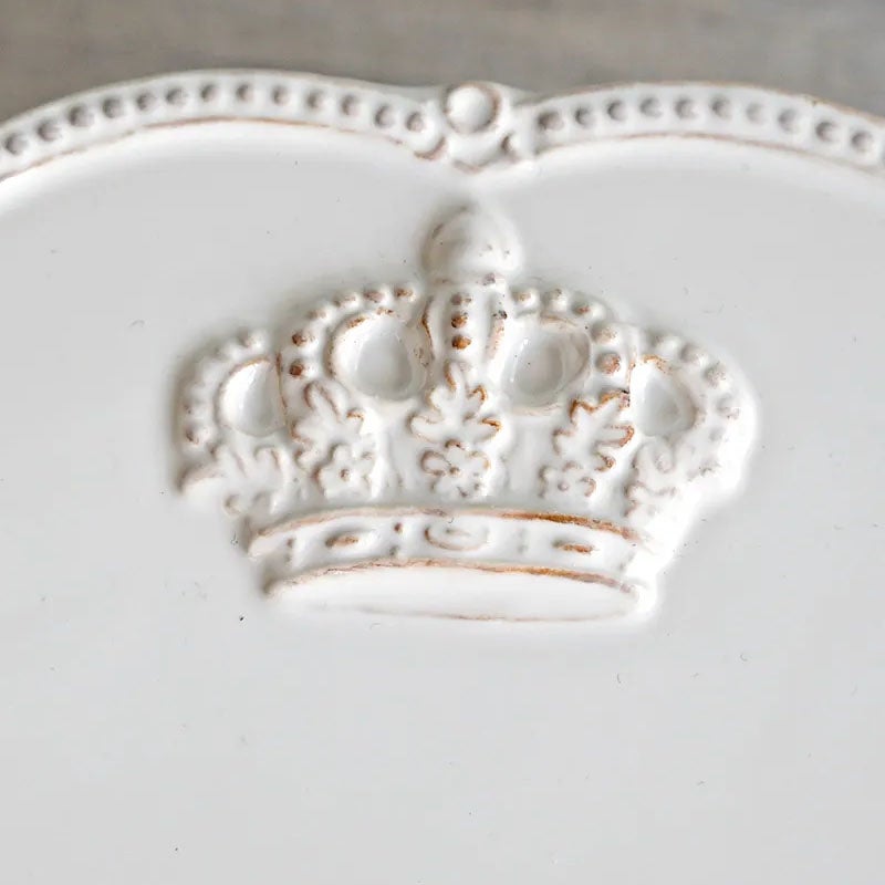 Crown クラウン ケーキスタンドプレートＬ ホワイト ケーキ皿 陶器製 皿 プレート 食洗機可・電子レンジ可・オーブン不可 おしゃれ