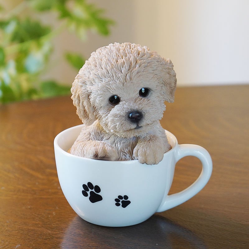 犬 置物 ドッグオーナメント トイプードル 雑貨 カップ 置物 オブジェ 犬雑貨 かわいい いぬの置物