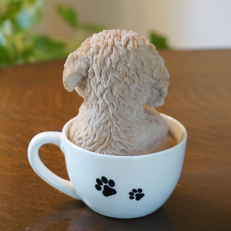 犬 置物 ドッグオーナメント トイプードル 雑貨 カップ 置物 オブジェ 犬雑貨 かわいい いぬの置物
