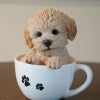 犬 置物 ドッグオーナメント トイプードル 雑貨 カップ 置物 オブジェ 犬雑貨 かわいい いぬの置物