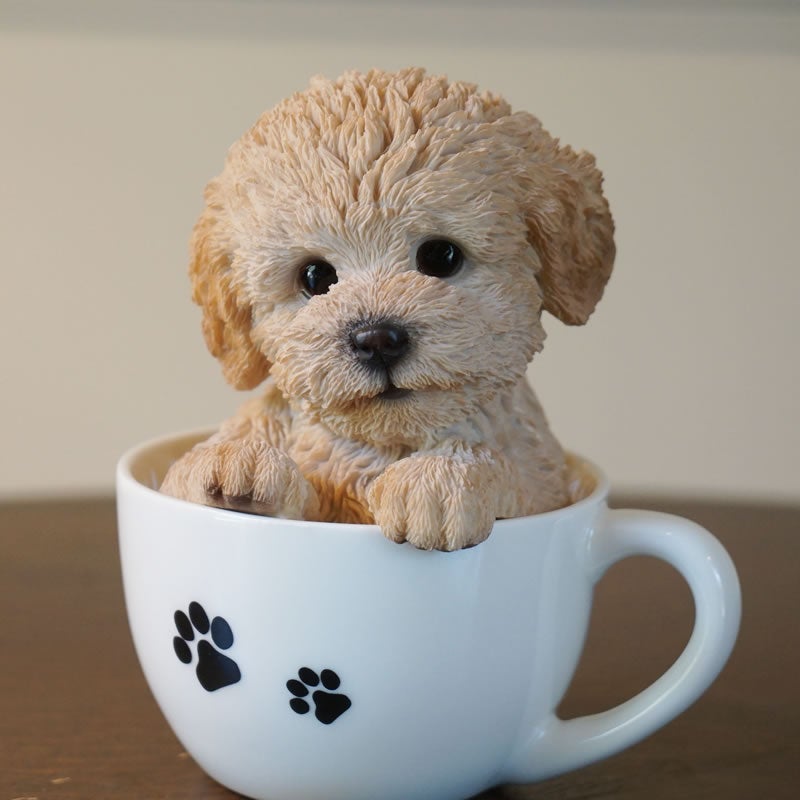 犬 置物 ドッグオーナメント トイプードル 雑貨 カップ 置物 オブジェ 犬雑貨 かわいい いぬの置物