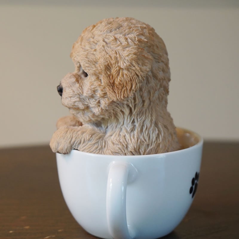 犬 置物 ドッグオーナメント トイプードル 雑貨 カップ 置物 オブジェ 犬雑貨 かわいい いぬの置物