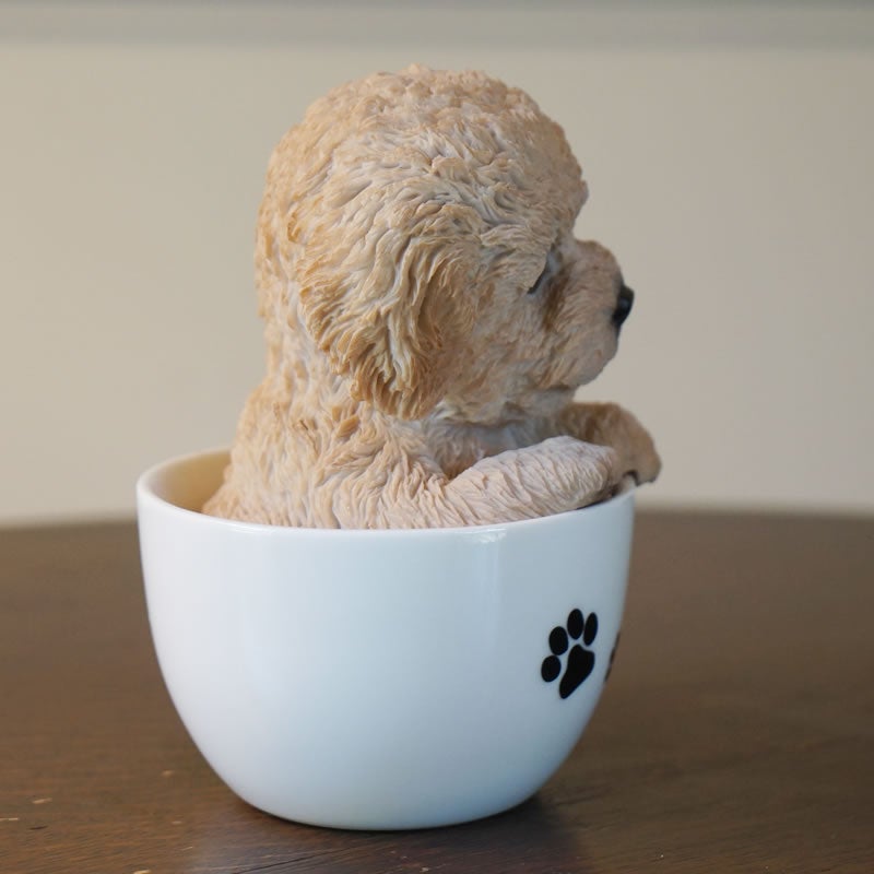 犬 置物 ドッグオーナメント トイプードル 雑貨 カップ 置物 オブジェ 犬雑貨 かわいい いぬの置物