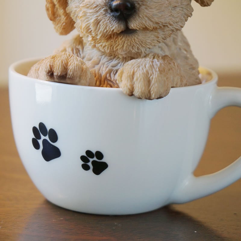 犬 置物 ドッグオーナメント トイプードル 雑貨 カップ 置物 オブジェ 犬雑貨 かわいい いぬの置物