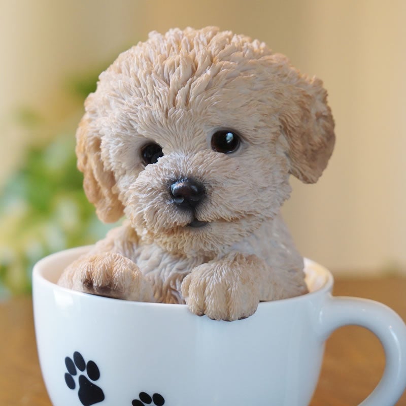 犬 置物 ドッグオーナメント トイプードル 雑貨 カップ 置物 オブジェ 犬雑貨 かわいい いぬの置物